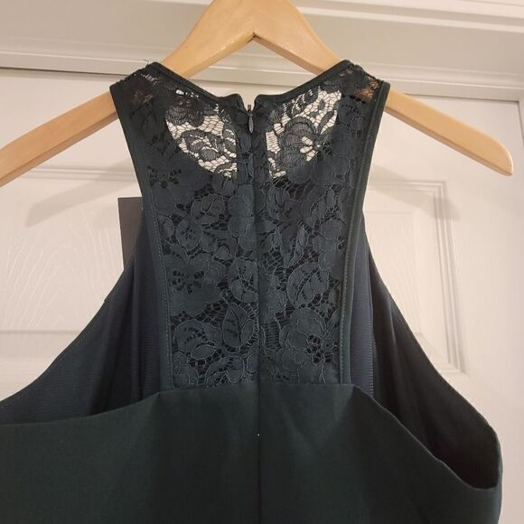 19 Cooper Sheath Cocktail Dress Green Halter Lace - Picture 9 of 10